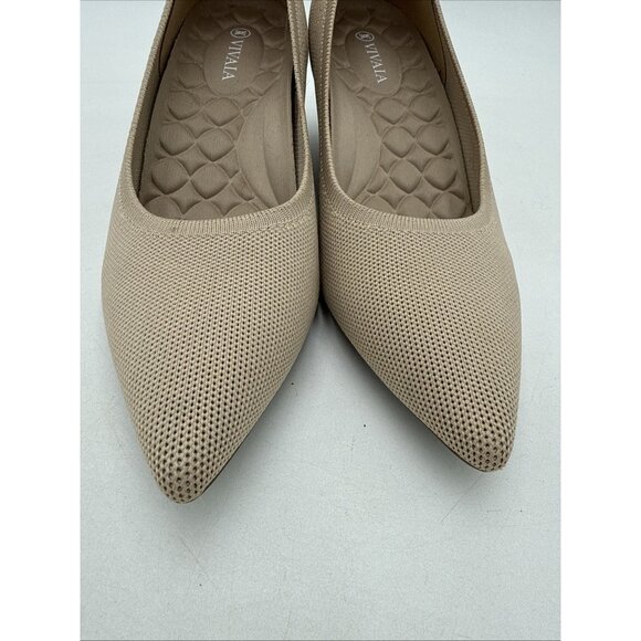 Vivaia Aria Wedge Women's Pointed Toe Pumps Beige Shoes EU 40 US 9 Comfort Heels - Picture 3 of 11